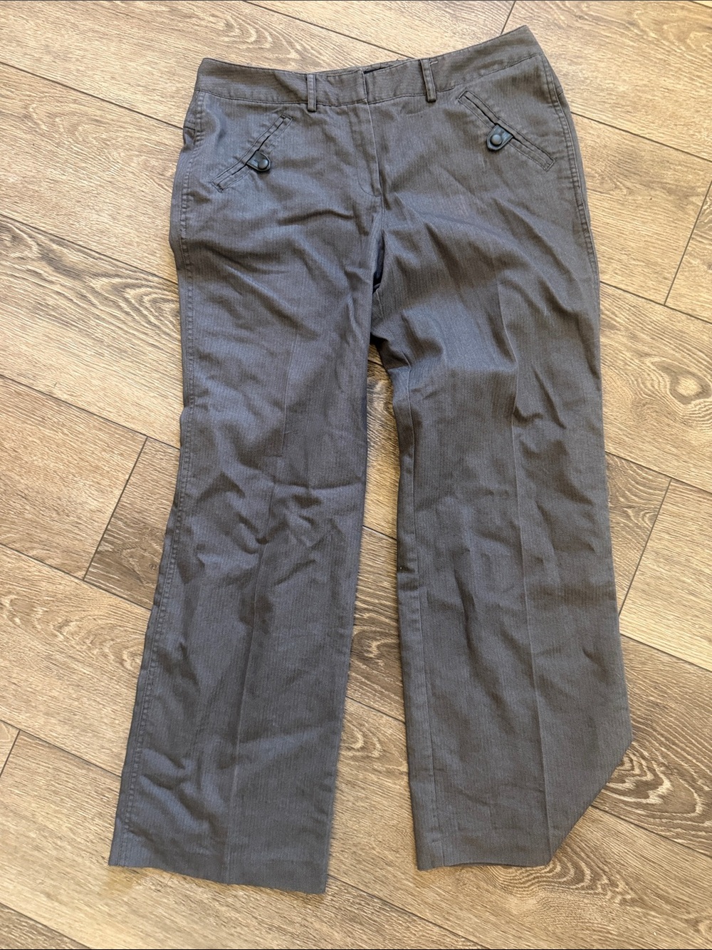 Larry Levine Dark Gray Dress Pants with Buttoned Pocket Detail SZ 14
